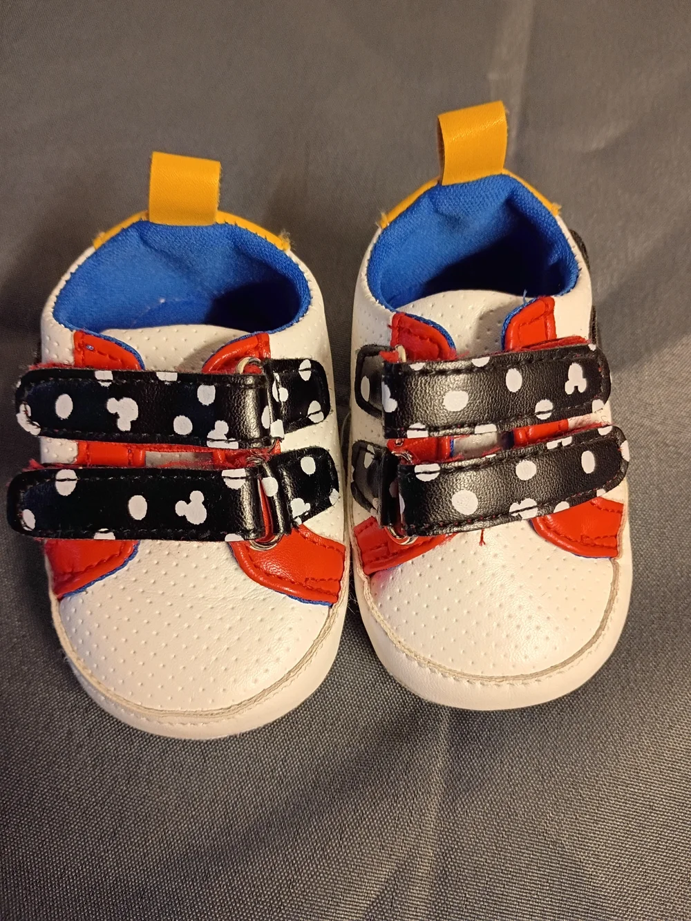Baby White & Red Character Velcro Sneakers